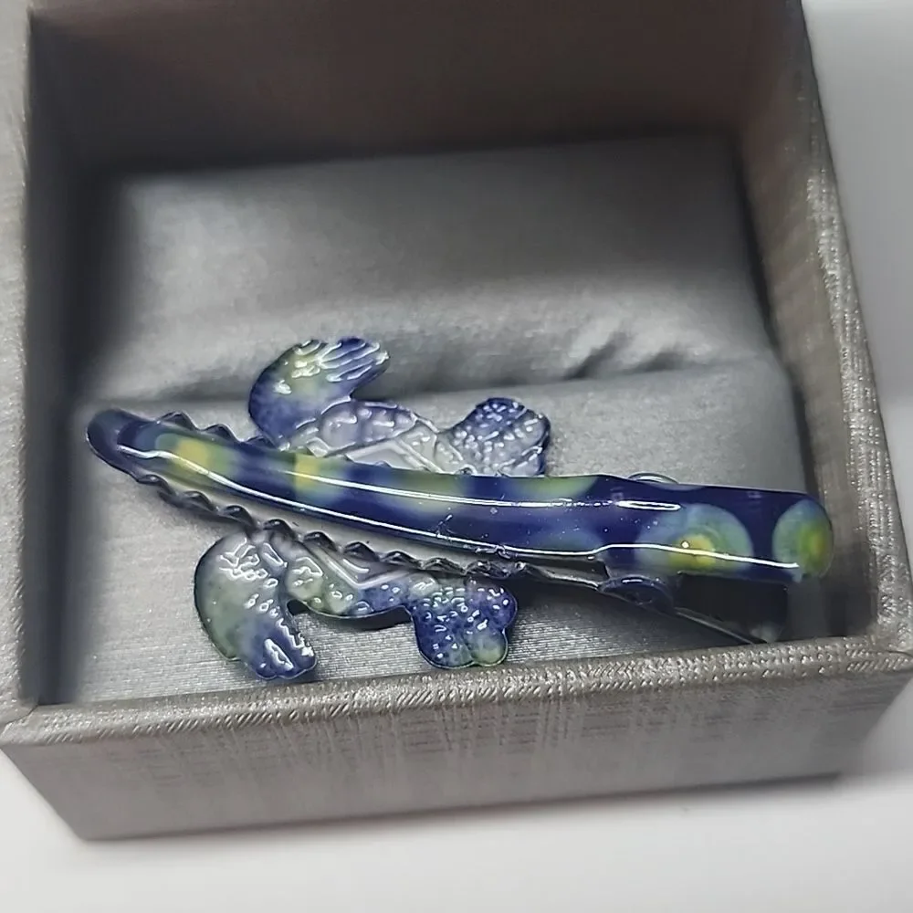 Blue and Yellow Sea Turtle Hair Clip